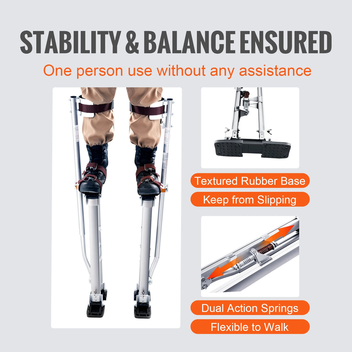 SucceBuy 24–40" Adjustable Aluminum Drywall Stilts | 228 lb Drywall Stilts Vue