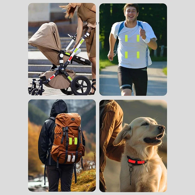 vvocci 10PCS Baby Stroller Multiple Uses Anti Safety Warning-collision Reflective Patch Bicycle Night Light Patch Warning Patch Vue
