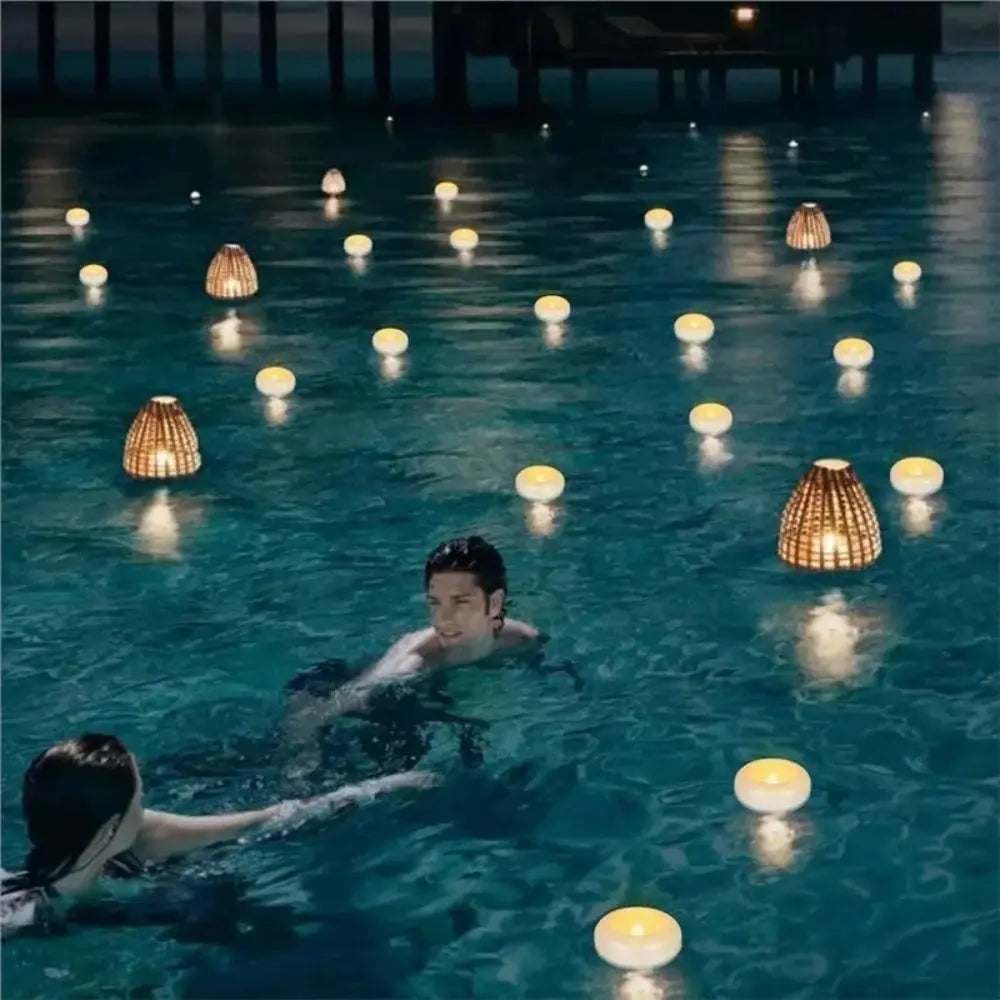 Waterproof Performance Flameless LED Floating Candle Lights Automatic Turn On Waterproof Floating Candle Lights Vue