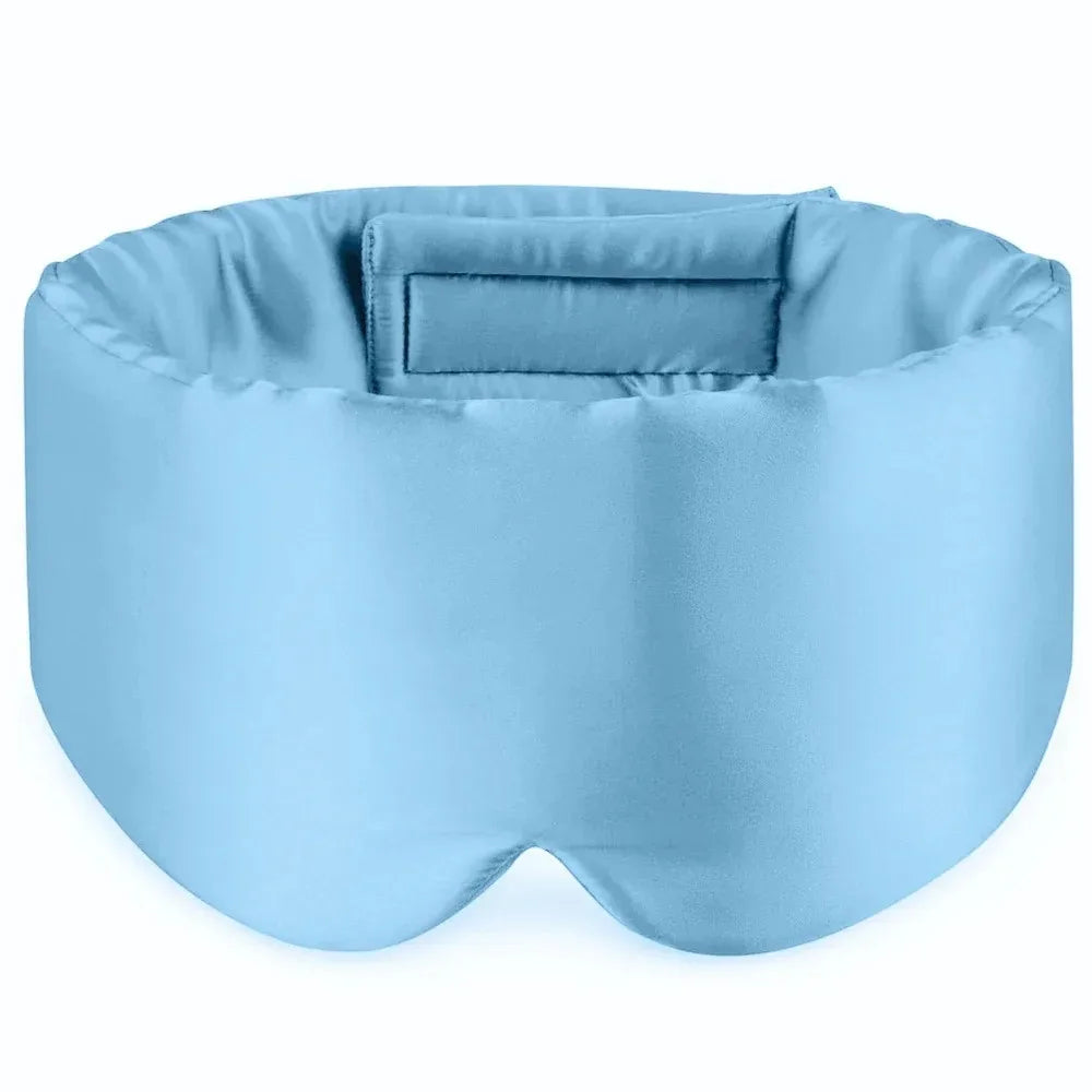 100 Mulberry Silk Sleeping Mask Eyepatch Blocking Light Eyemask Vue Light Blue