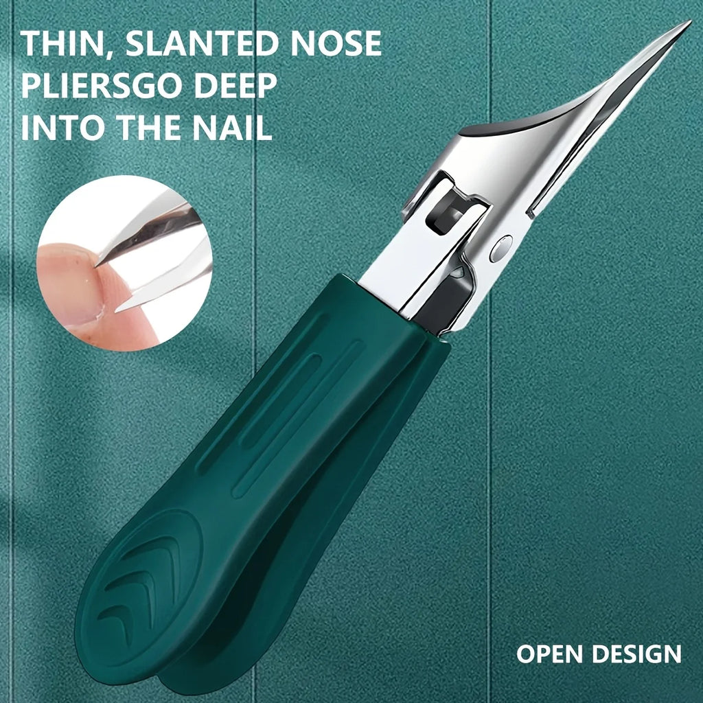 1pcs Stainless Steel Nail Clipper Trimmer Equipped with Ultra-slim Angled Tip Design, Thickened Nail and Toenail Care Tool Vue