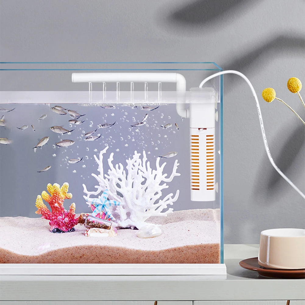 3-in-1 USB Silent Fish Tank Internal Filter & Pump | 5–30L Aquarium Internal Filter Vue