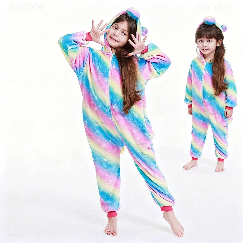 Kigurumi Capybara Onesies Adults Kids Sleepwear Boy Girls Flannel Cartoon Anime Pajamas Chidlren Halloween Performance Jumpsuit Vue