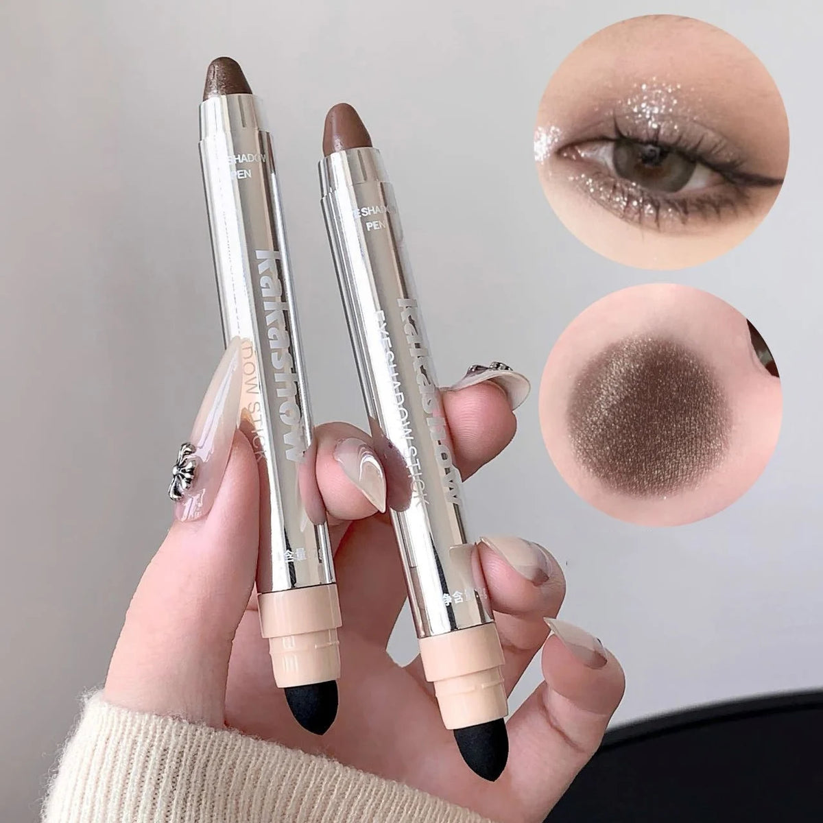 Metallic Glitter Eyeshadow Stick Matte Red Waterproof Shimmer Lying Silkworm Long Lasting High Gloss Pearlescent Eyeshadow Pen Vue