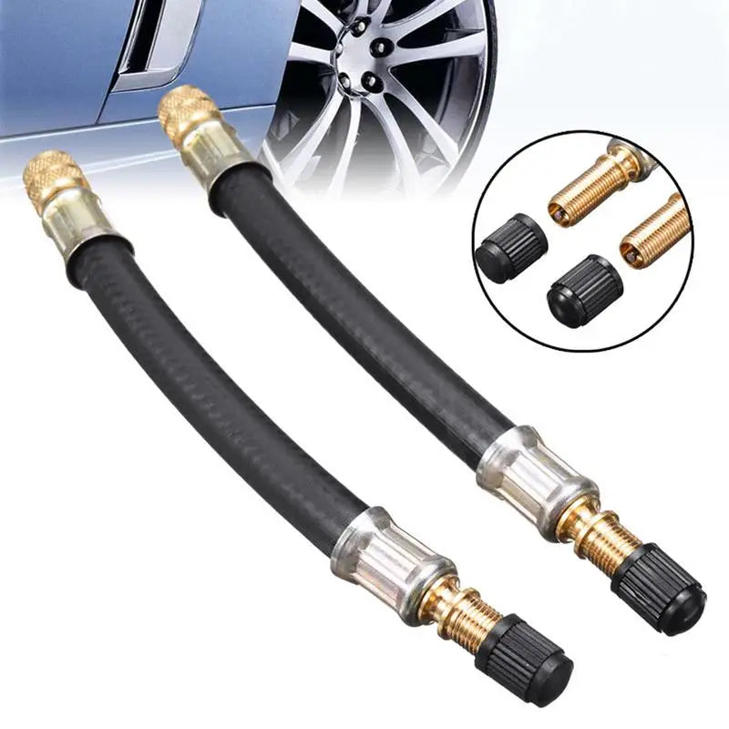 Flexible Rubber Hose Air Compressor Adapter Car Tire Valve Stem Extender for Bicycles Motorcycles Trailers Passenger Strollers Vue