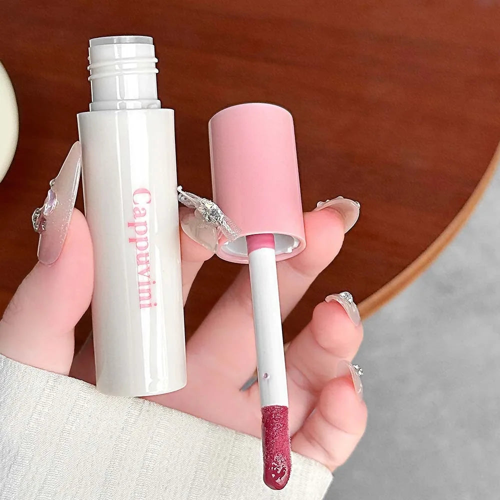 Pink Crystal Mirror Glass Lip Gloss Round Tube Water Light Lipstick Clear Jelly Lip Glaze Nude Clear Moisturizing Lip Tint Vue