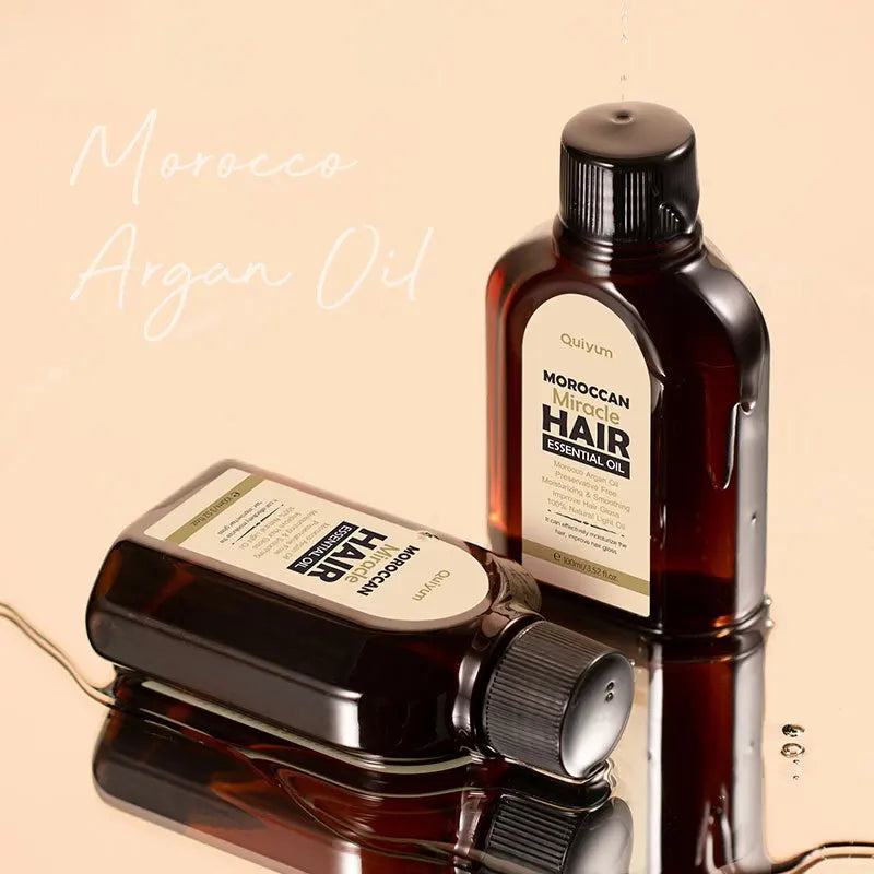 100ML Hair Care Oil Moroccan Pure Argan Hair Essential Oil for Dry Hair Types Multi-functional Hair Care Products for Woman Vue