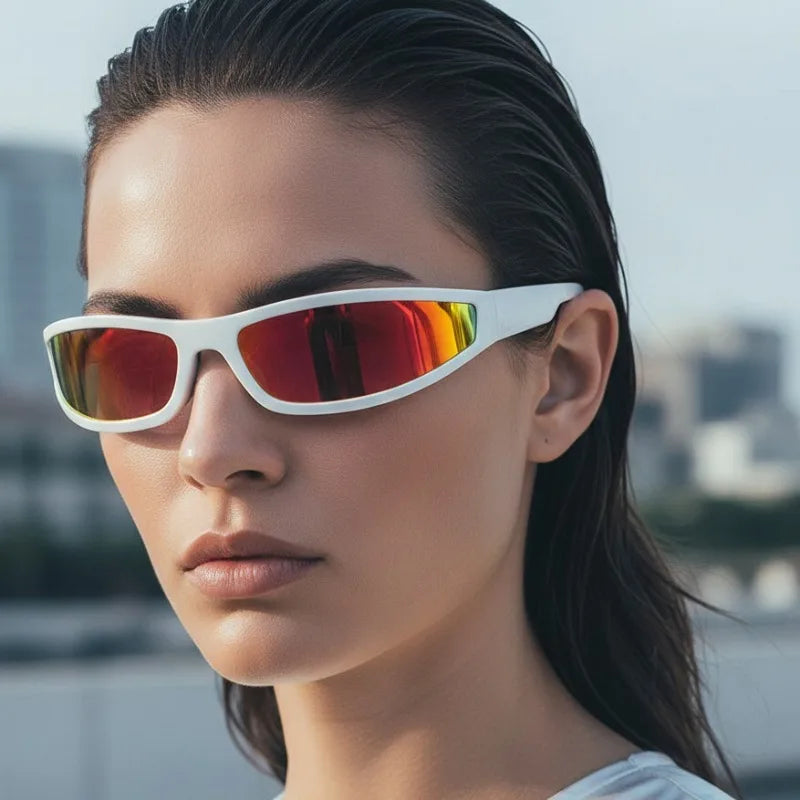 Y2K Narrow Rectangle Sunglasses UV400 Unisex Sport Punk Shades Fashion Sunglasses Vue