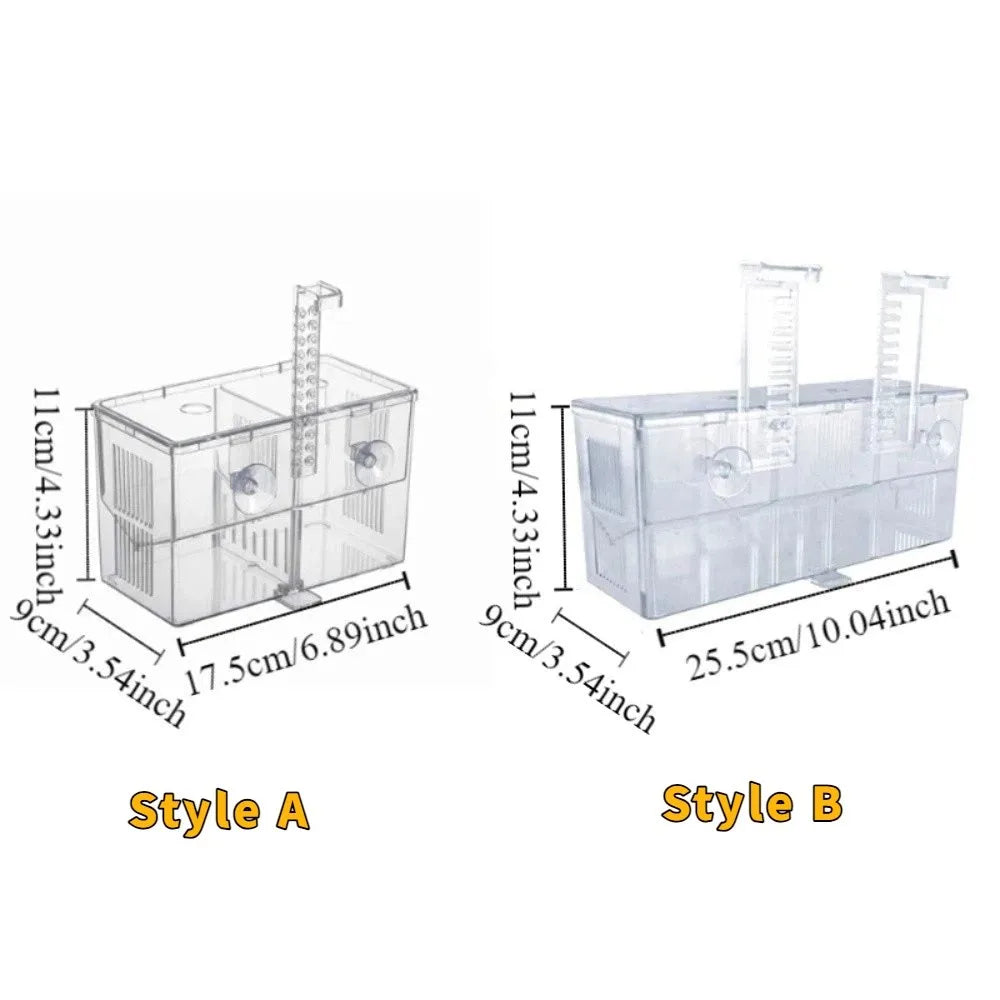 Highly Transparent Fish Breeding Box Acrylic Double Layer Aquarium Isolation Box Suspension Hatching Incubator Feeding Vue