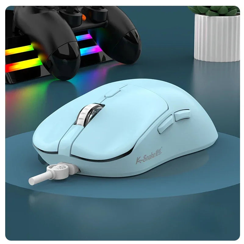 Lenovo Wired Mouse 6-Button Ergonomic USB Mouse with Adjustable DPI Plug-and-Play Wired Optical Gaming Office Mice PC Laptop Vue Blue