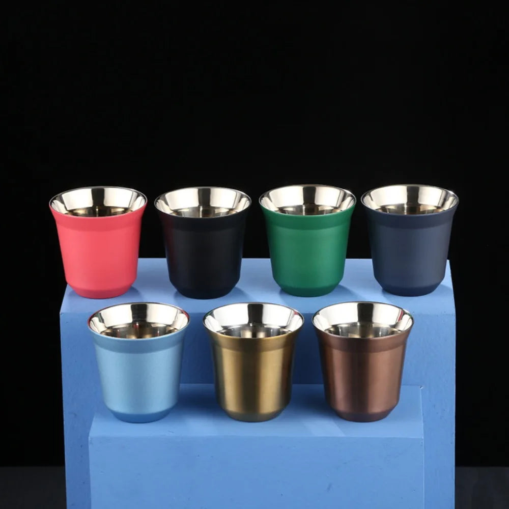 Summer Espresso Mugs Insulated Double Wall Beer Cups Small Capacity