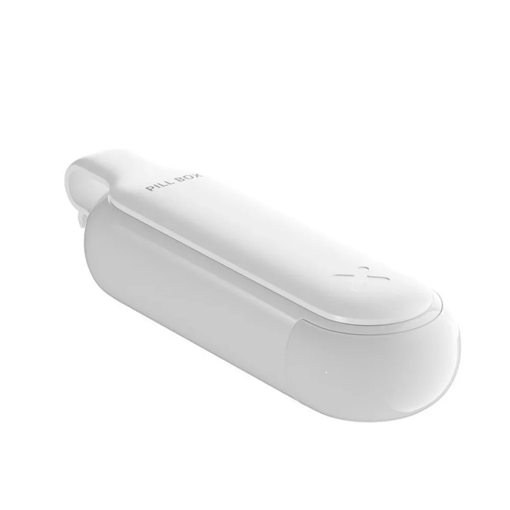 Tablet Storage Box Plastic Pill Extractor Mini Slide Open Pill Taker Dust-proof Waterproof Pill Dispenser for Home Vue White