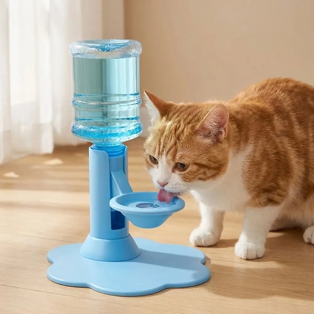 Adjustable Height Automatic Cat Water Dispenser Leak Proof Non-Slip Pet Water Bowl Suction Cup Anti Tipping Stable Wide Base Vue