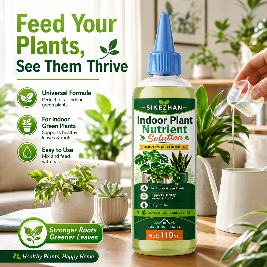 SIKEZHAN Indoor Plant Nutrient Solution 110ml Universal Liquid Plant Food for Houseplants Green Leaves Roots Easy Use Vue 1PC