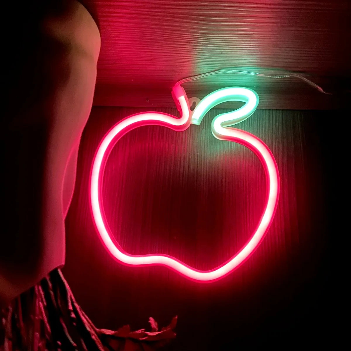 Room Decoration Apple Sign Modeling Lights Battery Powered LED Bar Light for Room Decoration Gift Night Light Party Holiday N15 Vue