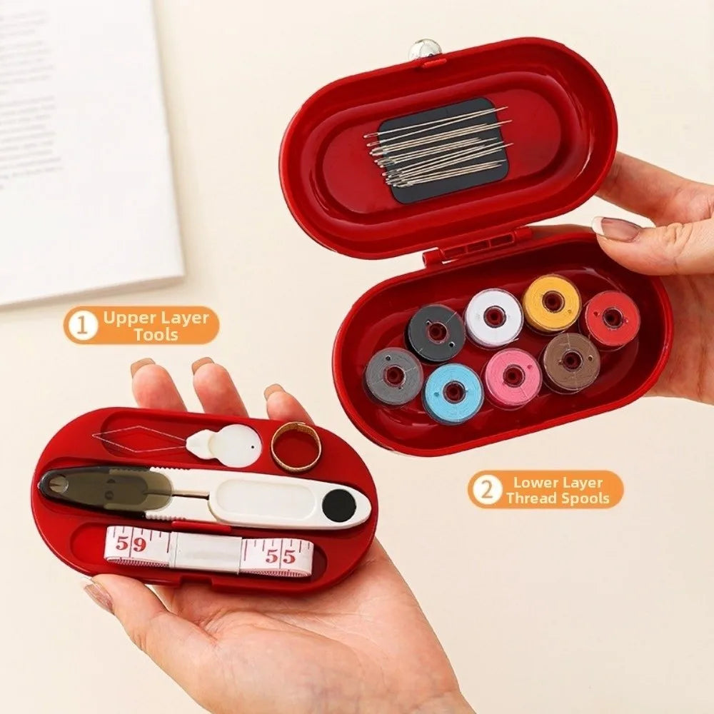 Space Saving Magnetic Needle And Thread Kit Portable Threads DIY Sewing Box Set Small Multi-Purpose Hand Sewing Tool Kit Indoor Vue