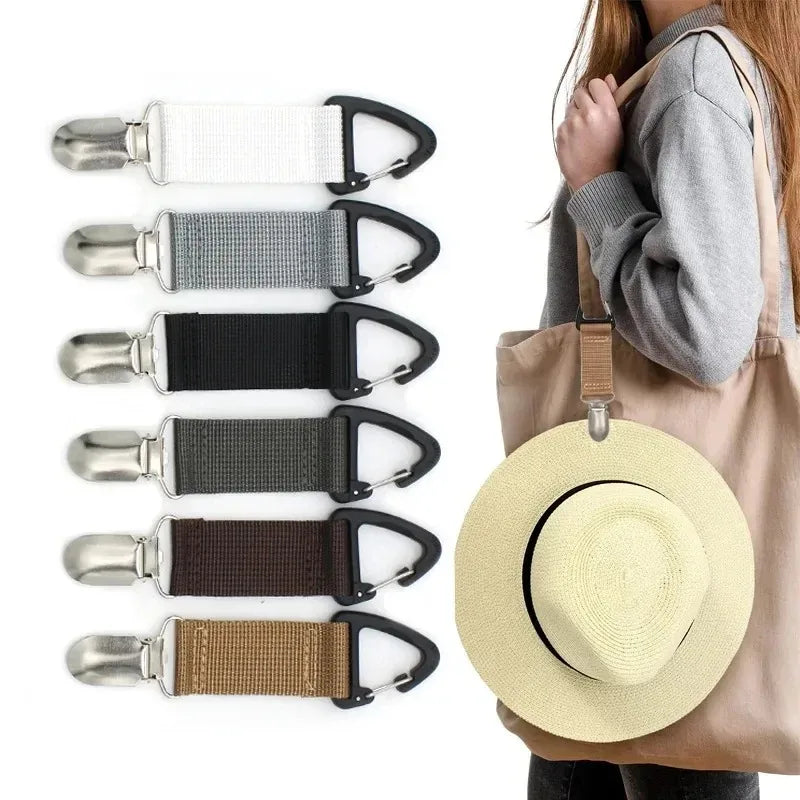 Travel Hat Clip Portable for Outings Multifunctional, Traceless Hat Anti-lost Gadget Backpack Cap Hook for Securing Baseball Cap Vue