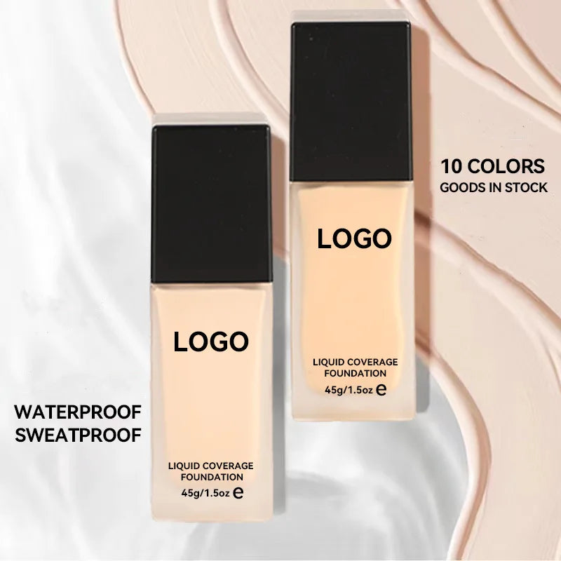 Matte Face Liquid Foundation Full Coverage Concealer Waterproof Face Makeup Base Cream Foundations Custom Logo 10pcs Vue