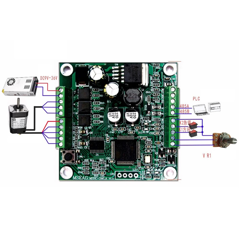 DC9-36V Brushless Motor Drive Board PID Speed Position Controller Torque Closed-loop Control Phase Sequence Learning Drive Board Vue