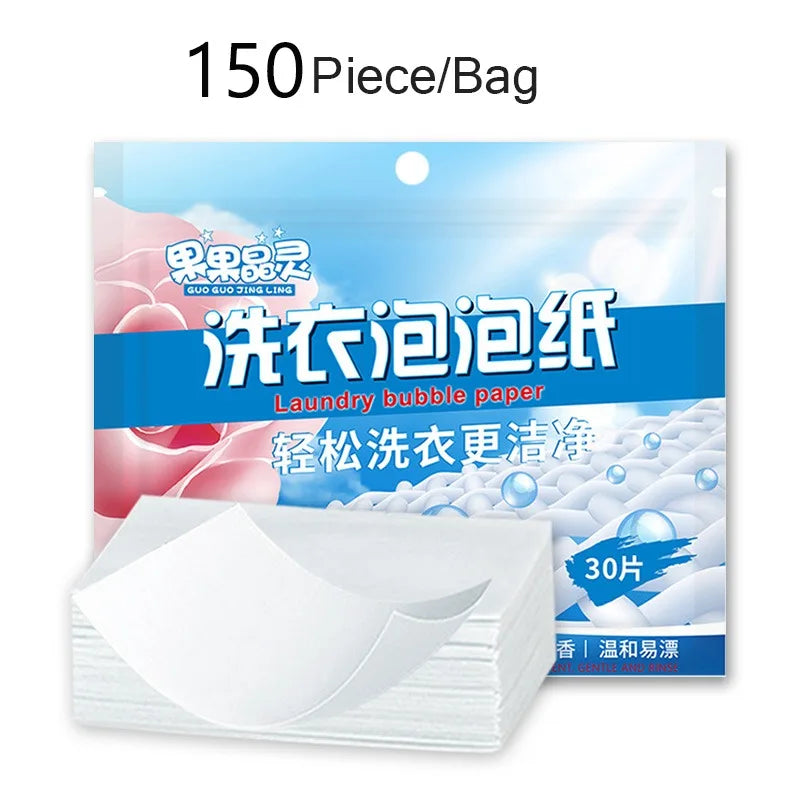30-150PC Super Concentrated Laundry Sheets Powerful Stain Fighting Color Protecting Fresh Fragrance for Washing Machine Home Use Vue 5Bag-150PCS