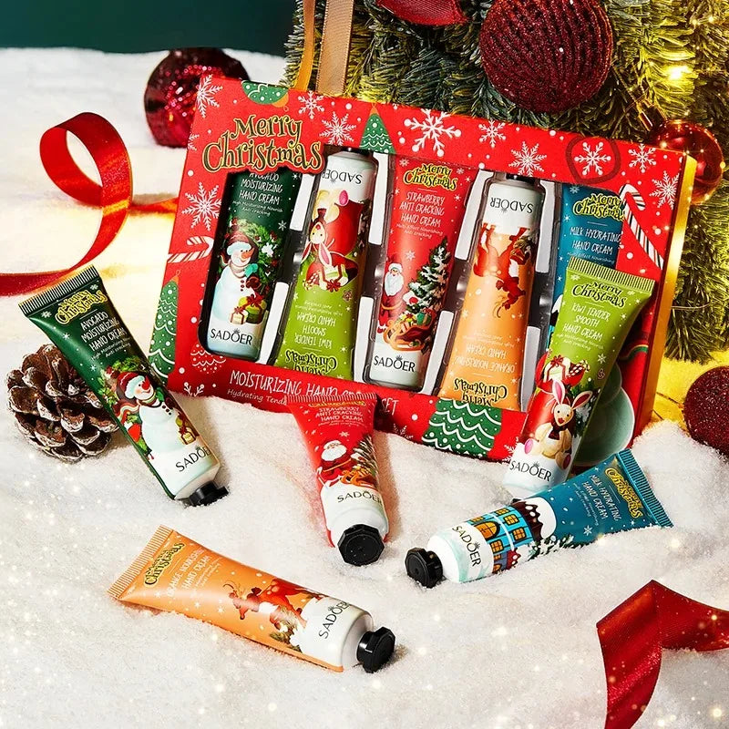 5-Piece Sadoer Christmas Hand Cream Set Moisturizing and Nourishing Whitening and Hydrating Anti-Aging Hand Care Products Vue