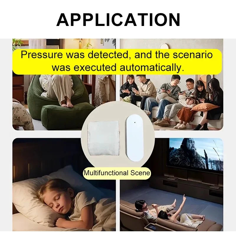Tuya Zigbee Pressure Sensor Detector Gravity Force Detection Smart Life APP Alarm Sensor Monitor For Smart Home Automation Scene Vue