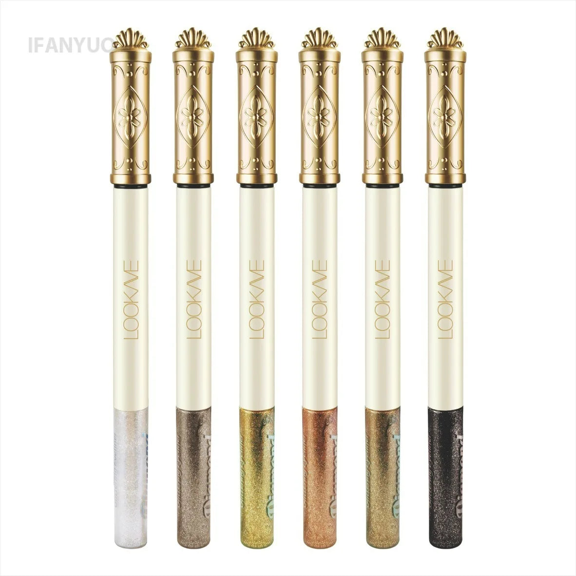 Dual Eyeliner Wand Pearlescent Diamond Eye Shadow Liquid Sequins Smooth Mini Fine Brush Black Silver Gold Glitter Eye Pigment Vue