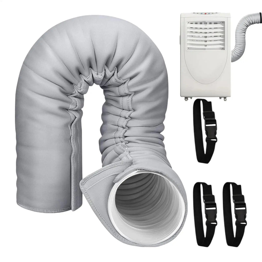 150X53cm Insulated AC Hose Cover with 3 Adjustable Straps, Portable Exhaust Pipe Thermal Wrap, Universal 5-5.9" Sleeve accessory Vue