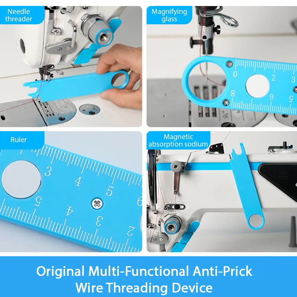 Anti-prick Needle Threader With Measuring Ruler Magnetic Multifunctional Anti-prick Wire Threading Device Vue