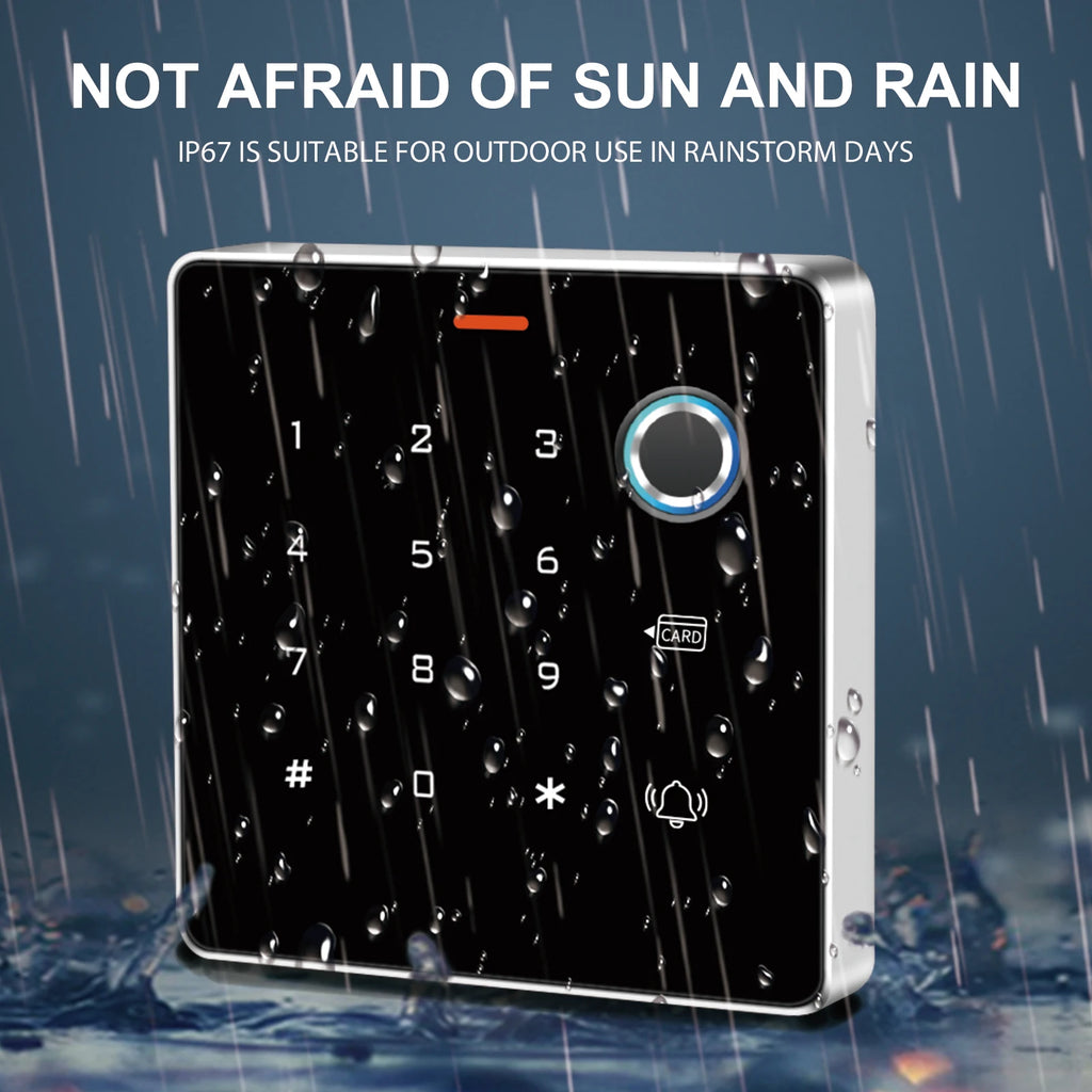 New Arrive Exquisite Design Zinc Backlight Fingerprint Keypad Standalone Metal for 12V Electric Access Control System Door Entry Vue