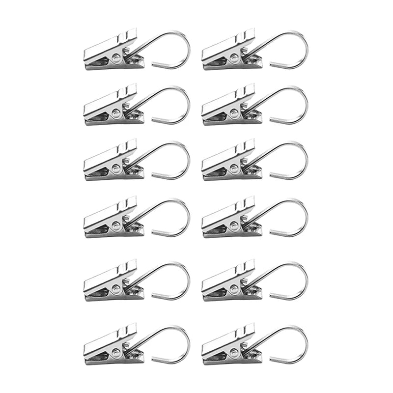 10/20pcs Stainless Steel Curtain Clips With Hook Home Room Photo Decoration Hook Clip Window Curtains Hanging Clamps Accessories Vue 10PCS