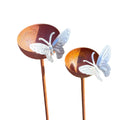 Rustic Metal Bird Bath with Ground Stakes – Garden Decor Metal Bird Bath Vue 2PCS Butterfly-style China Mainland