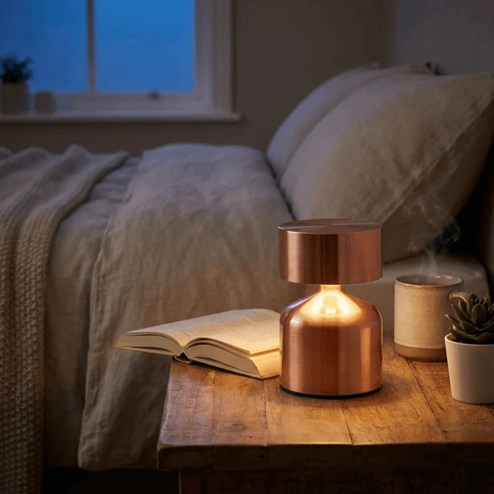 Modern Bar Desk Lamp Metal Dumbbell Design 3-Level Dimmable Table Lamp USB Rechargeable Touch Control Luminous Night Light Vue