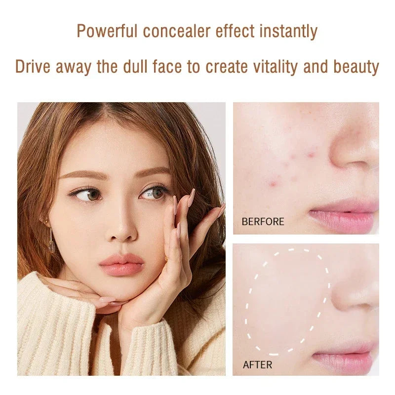 3 Colors Liquid Concealer High Covering Moisturizing Oil Control Foundation Invisible Pores Dark Circles Freckle Face Makeup Vue