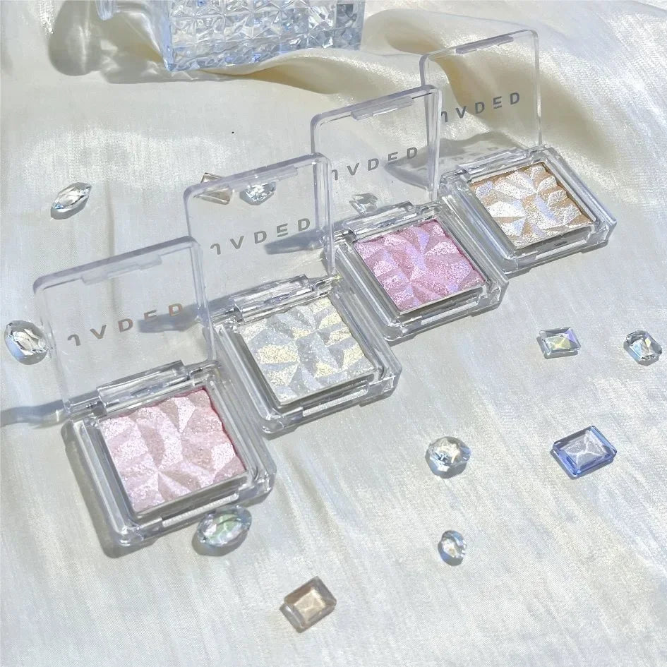 Highlighter Eyeshadow Palette Monochrome Diamond Sparkling Fine Shimmer Sequin Pearly Chameleon 3D Eye Shadow Pigment Contour Vue