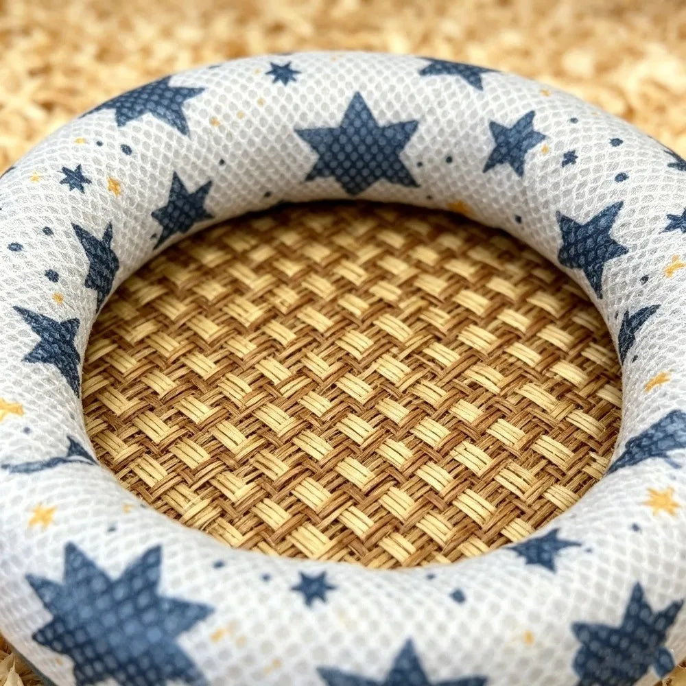 Cute Breathable Hamster Cooling Bed Non-Slip Bottom Round Pet Sleeping Mat Comfortable Soft Summer Hamster Pad Cage Accessory Vue