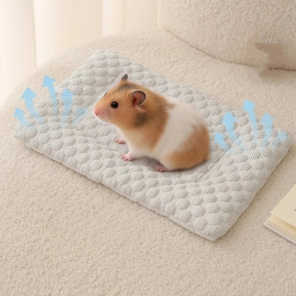 Pet Supplies Soft Hamster Cooling Mat Breathable Non-slip Guinea Pig Bed Pad Comfortable Ice Silk Pad Pet Sleeping Mat Cage Mat Vue