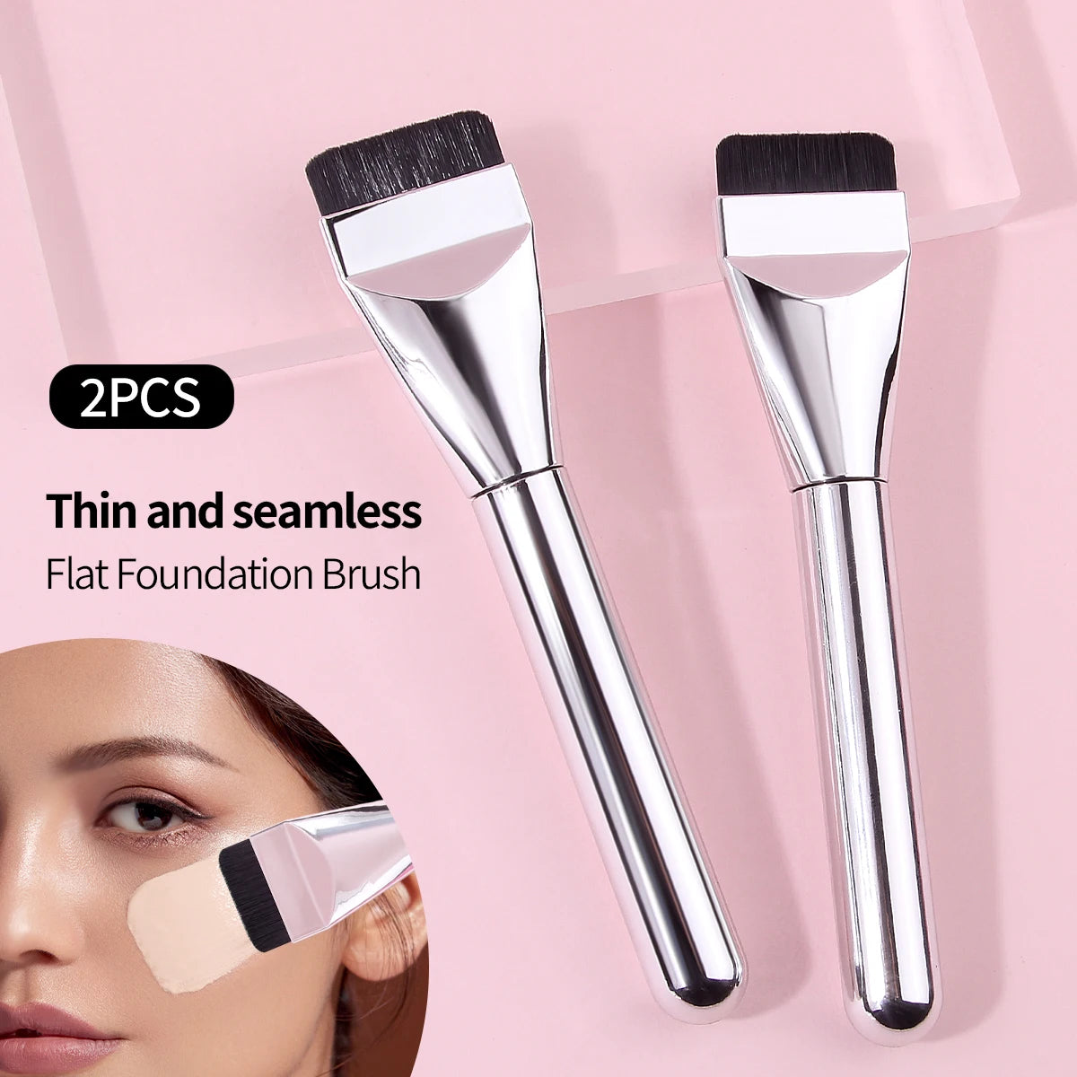 Ultra-thin foundation makeup brush, high-density facial and body Kabuki makeup brush, seamless concealer makeup brush for founda Vue