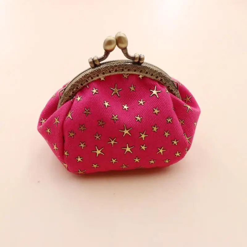 Denim Star Coin Purse for Women Mini Wallet with Buckle Card Holder Small Pocket Purse Everyday Use Vue A3