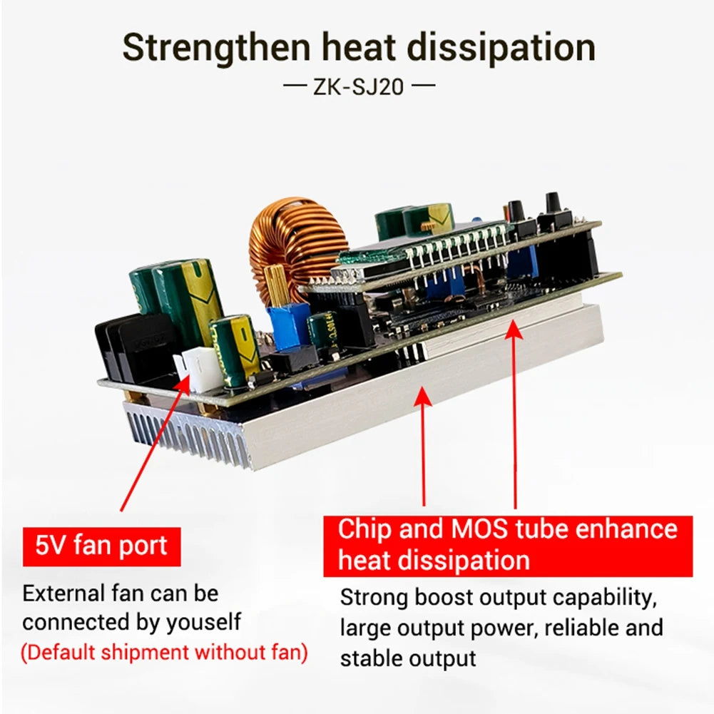 ABKW-ZK-SJ20 Automatic Step Up Down Module MPPT Buck Boost Converter Power Supply Module Adjustable Board With LCD Display Vue