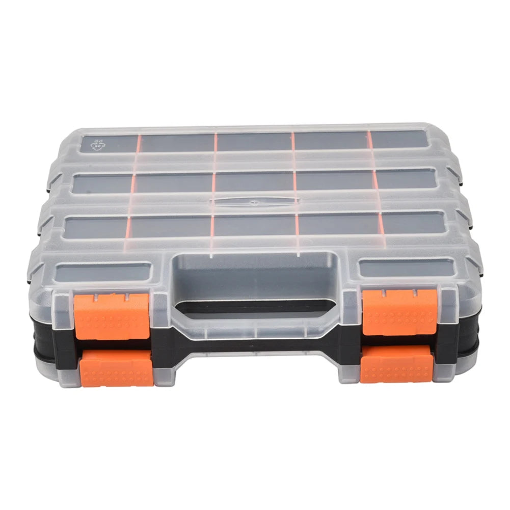 Double Side Tools Box Organizer Plastic Small Parts Storage Case Hardware Tool Arrangement Box for Screws Nuts Nails Bolts Vue 1 PC
