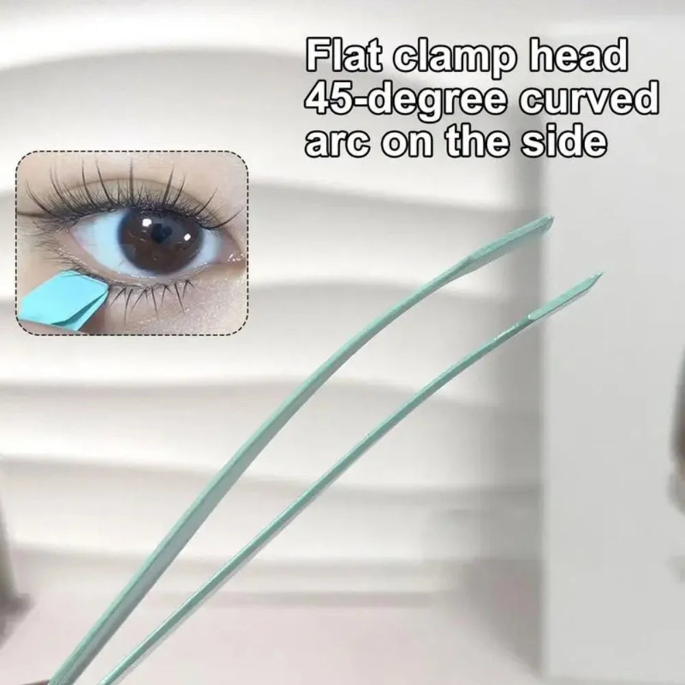False Eyelash Tweezers Stainless Steel Upper Lower Eyelash Cluster Applicator Tweezers Lash Professional Makeup Tool for Travel Vue