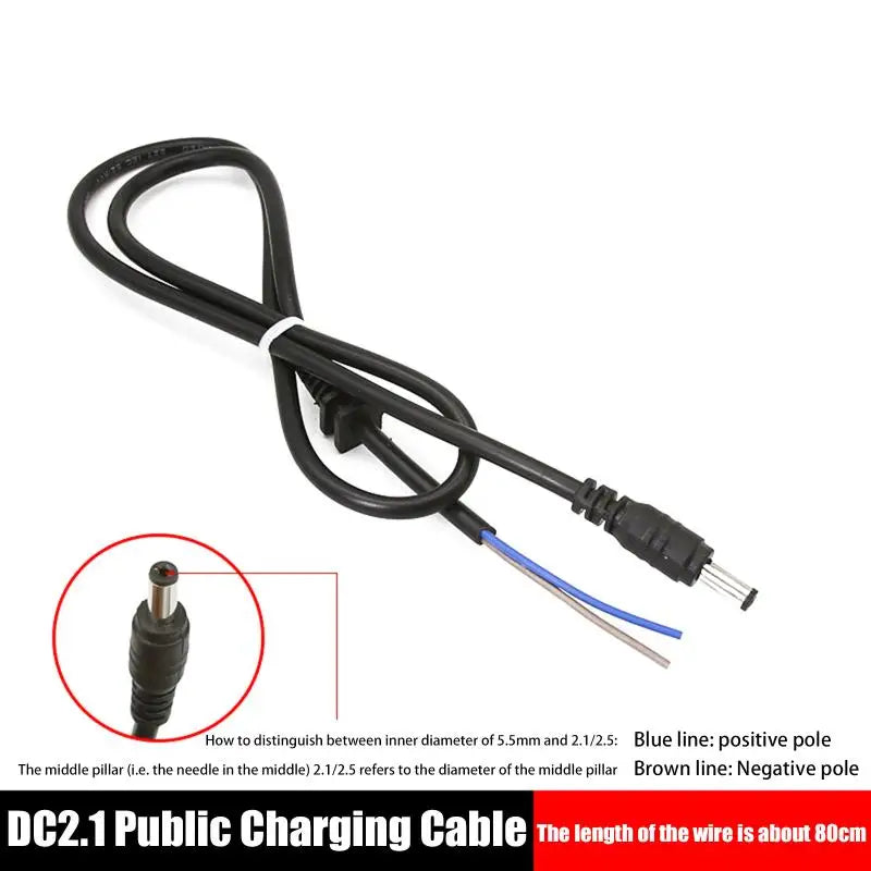 Electric Bike Charging Plug DC2.1 2.5 for 36V 48V Li ion Battery Round Shape Quick Attach Combo for Cycling Enthusiasts Vue DC21 male