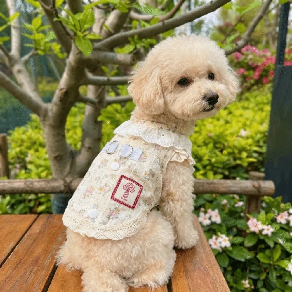 Cute Thin Breathable Pet Flying Sleeves Skirt Cotton Soft Cat Dress Comfortable Anti-Shedding Dog Cooler Clothes Spring Vue