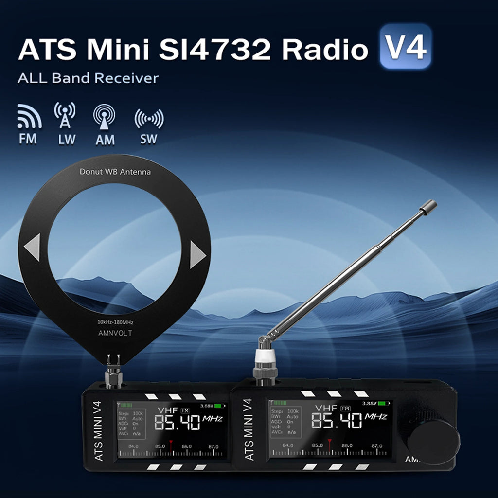 Full-Band DSP Radio with Headphone Amplifier LSB USB Transistor Pocket Radios Si4732 DSP Radio for Walking Hiking Camping Vue