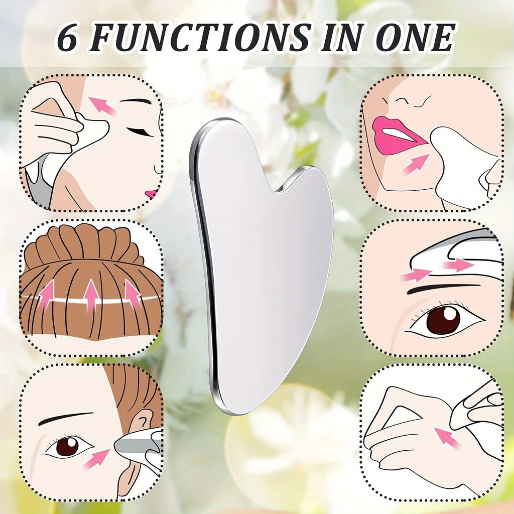 1pc Stainless Steel Gua Sha Facial Tools Guasha for Face Metal Gua Sha Tighten Skin Massage Guasha Beauty Tool for Body Eyes Nec Vue