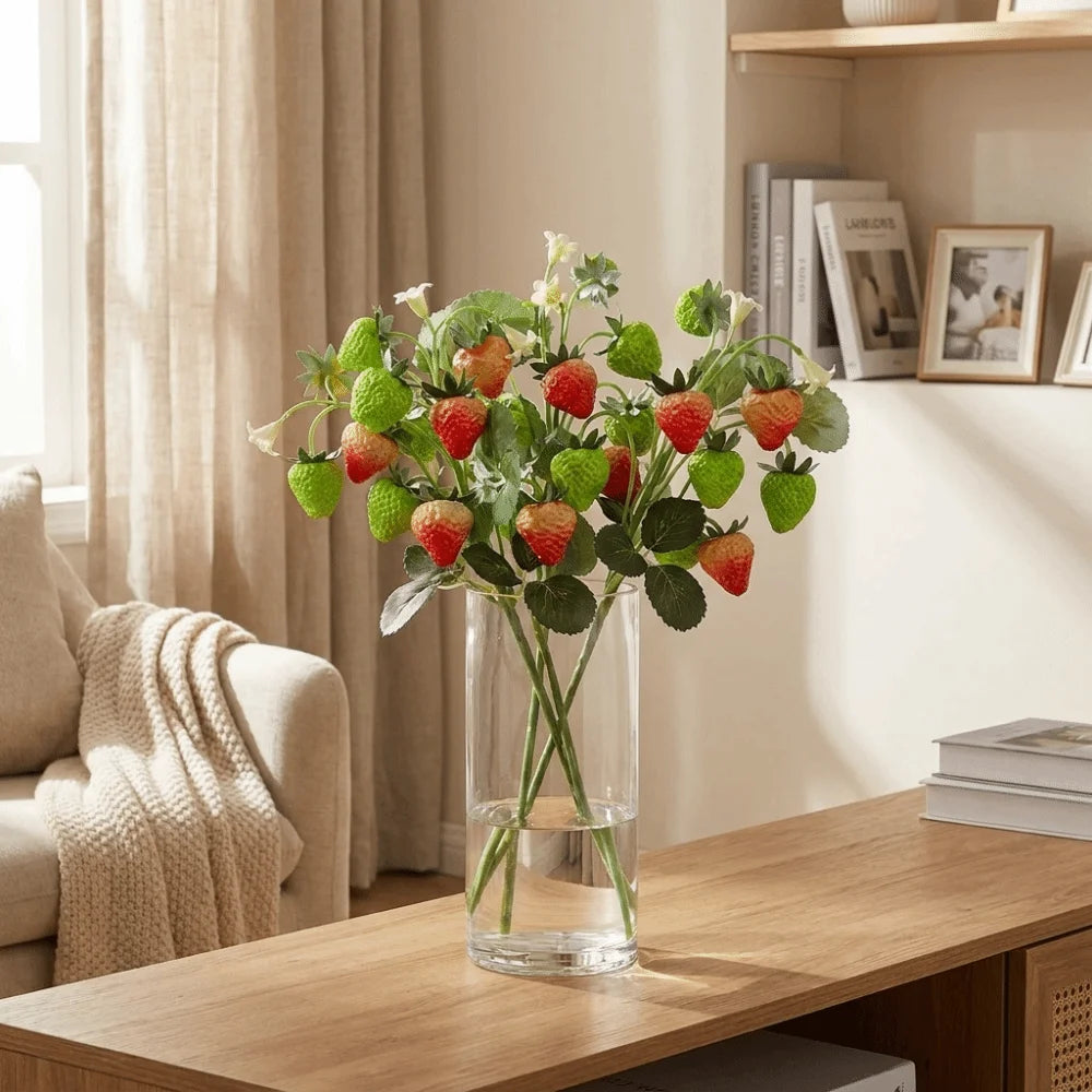 Creative Plastic Simulated Fruit Foam Eggplant Fake Strawberry Decorative Realistic Artificial Lemon Branches Studio Photography Vue