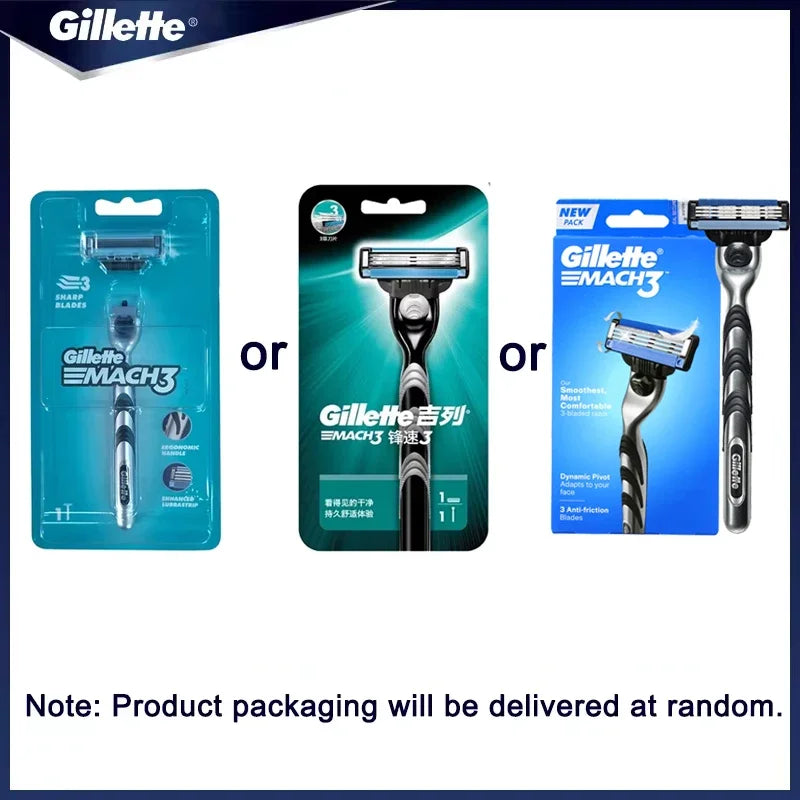 Genuine Gillette Mach 3 Manual Shaver For Men 3-Layers Blades Men's Razor Beard Shaving Hair Removal MACH 3 Shaver Razor Vue