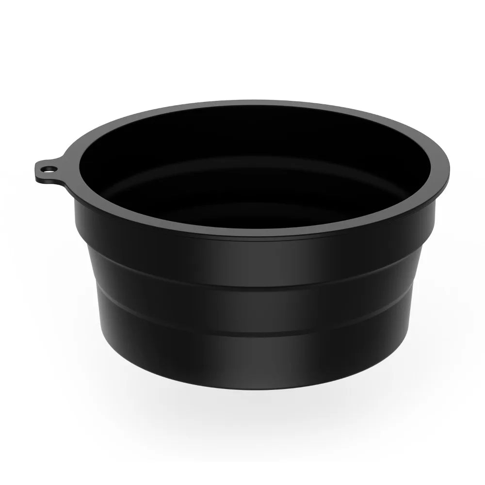 Foldable Face Ice Bath Bowl Silicone Built-in Tray Portable Basin Vue Black