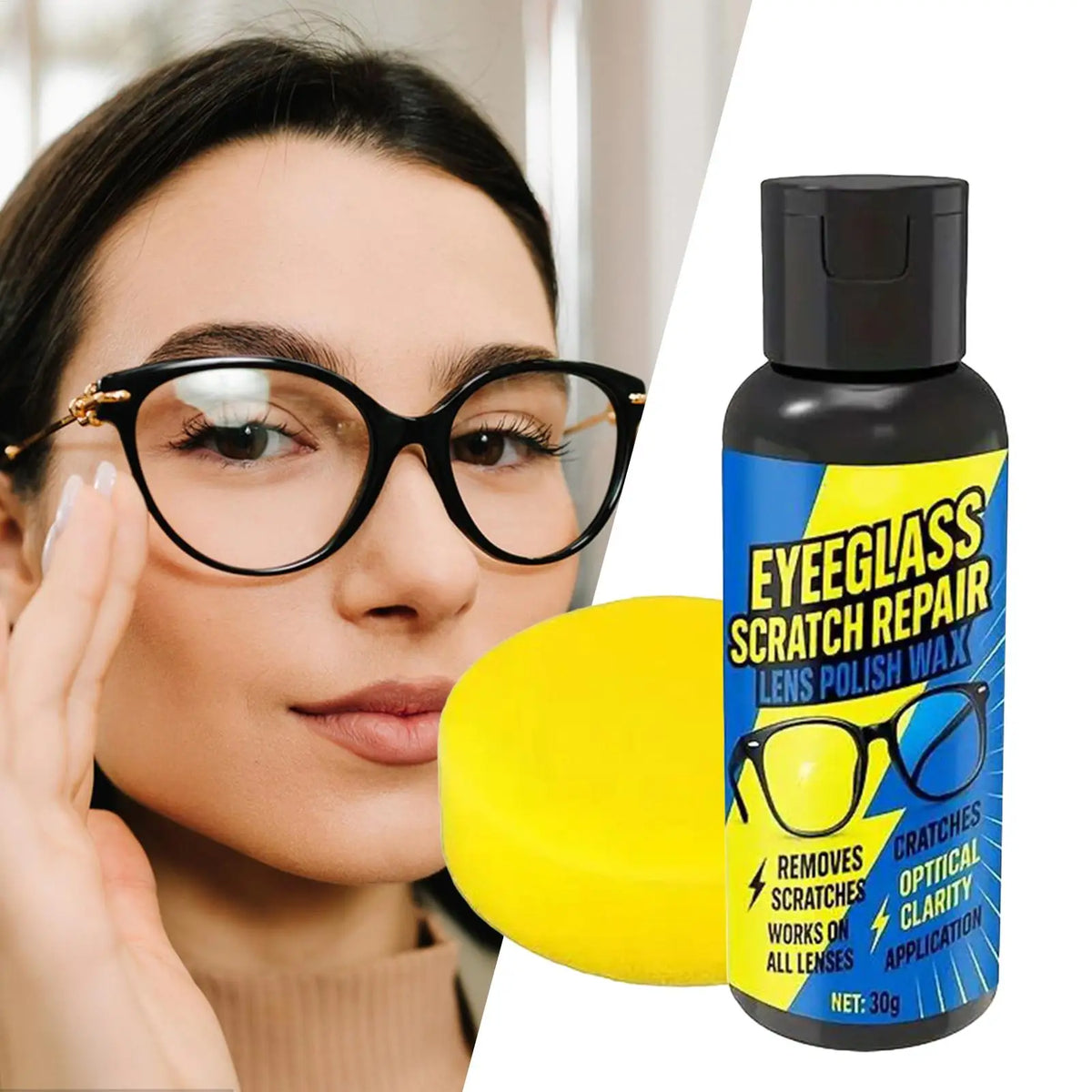 Scratch Remover for Eyeglasses Yellowing Sunglasses Cleaner Eyeglasses Shiny Solution Scratch Remover for Sunglasses Watch Vue